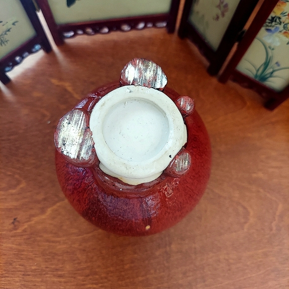 BOGO MCM Boho Chic Stoneware Pottery Weed Pot Bud Vase Earth Tone Redware 5x3.5 - Picture 5 of 9